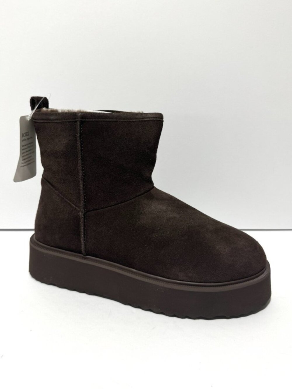 BCTEX Coll Womens Platform Ankle Boots Chocolate Size 8 M
